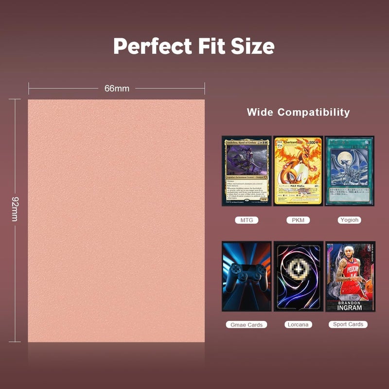 Katomula Peach Pink Dual Matte Card Sleeves, Card Sleeves for MTG, Standard Card Sleeve for MTG, PKM, Flesh & Blood - Image 4